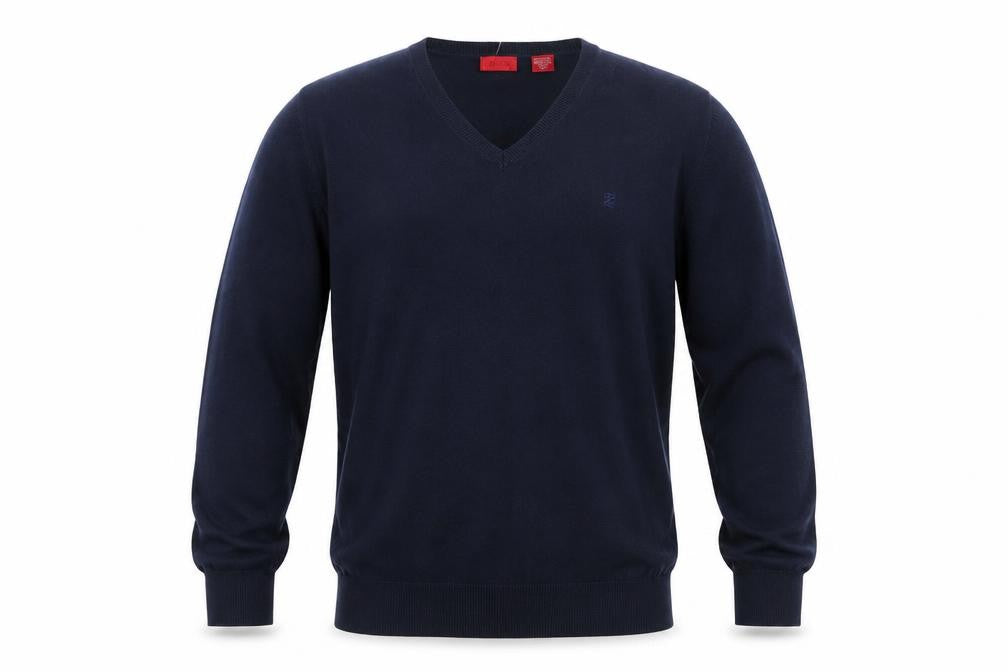 IZOD Men's Blue Cotton V-Neck Pullover Jumper XL
