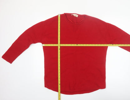 Seasalt Cornwall Women’s Red Wool Blend Crew Neck Jumper UK 18