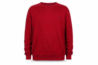 Ralph Lauren Mens Red Cotton Crew Neck Pullover Jumper XL