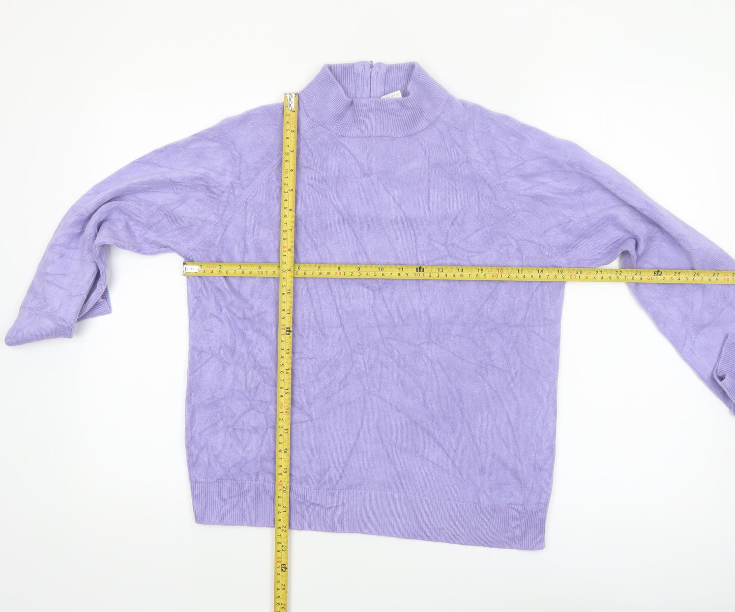 Draper's & Damon's Women's Purple Mock Neck Acrylic Jumper Size M
