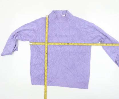 Draper's & Damon's Women's Purple Mock Neck Acrylic Jumper Size M
