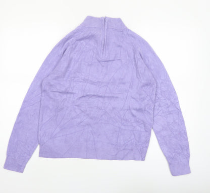 Draper's & Damon's Women's Purple Mock Neck Acrylic Jumper Size M