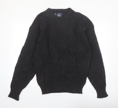 Boathouse Row Men's Black Wool Blend Cable Knit Jumper L