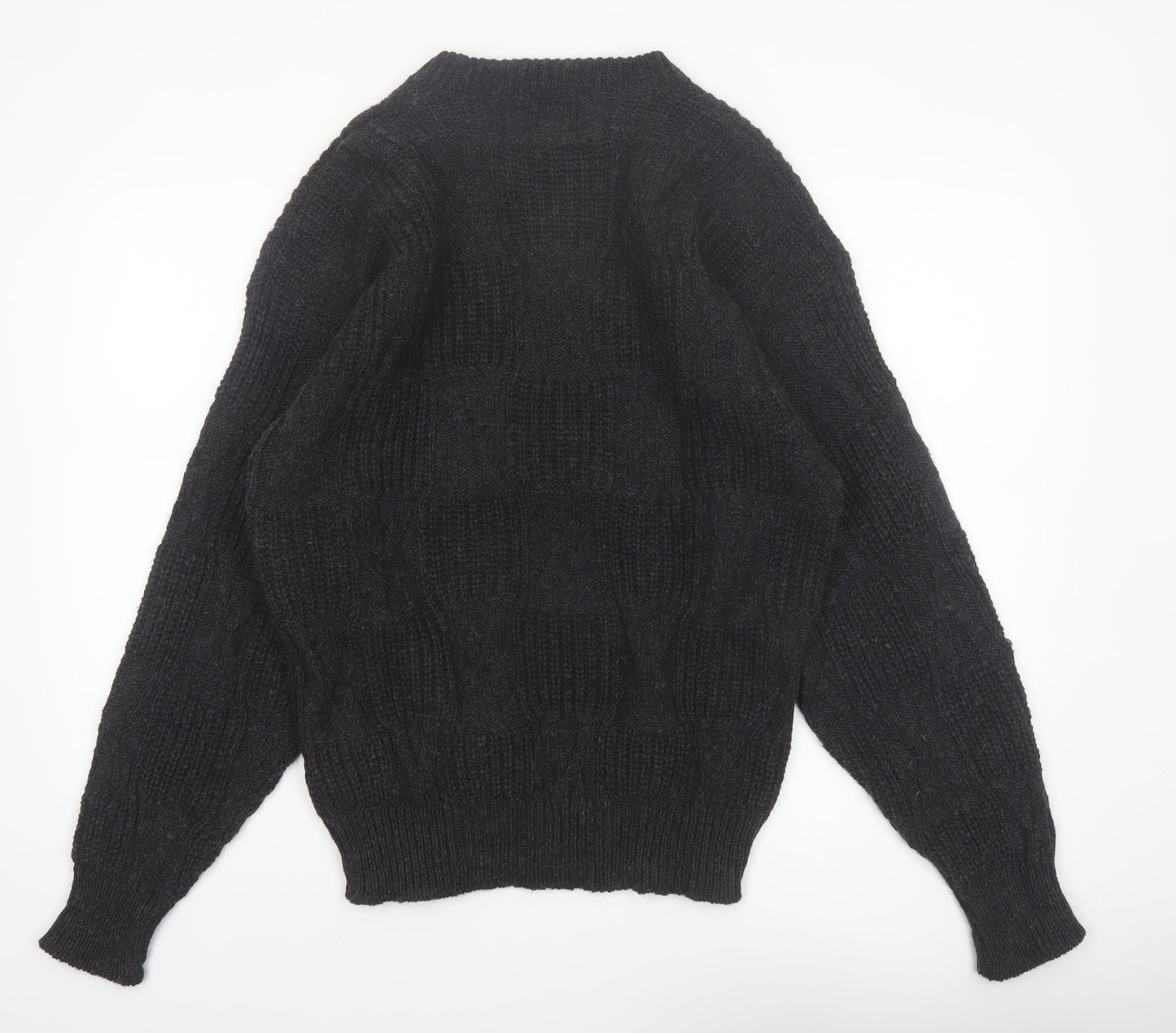 Boathouse Row Men's Black Wool Blend Cable Knit Jumper L