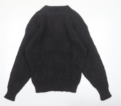 Boathouse Row Men's Black Wool Blend Cable Knit Jumper L