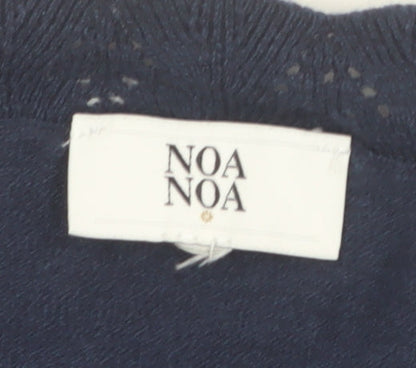Noa Noa Women's Blue Cotton Short Sleeve Knit Jumper M