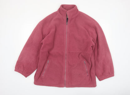 Cottonique Women’s Pink Fleece Full Zip Lightweight Jacket Size L