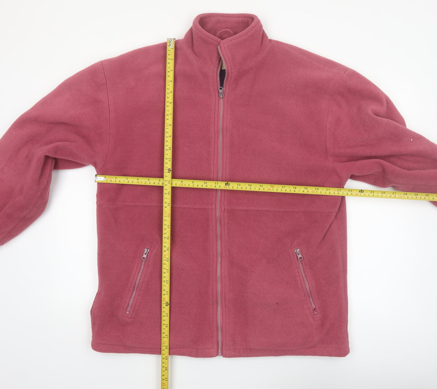 Cottonique Women’s Pink Fleece Full Zip Lightweight Jacket Size L