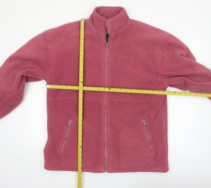 Cottonique Women’s Pink Fleece Full Zip Lightweight Jacket Size L
