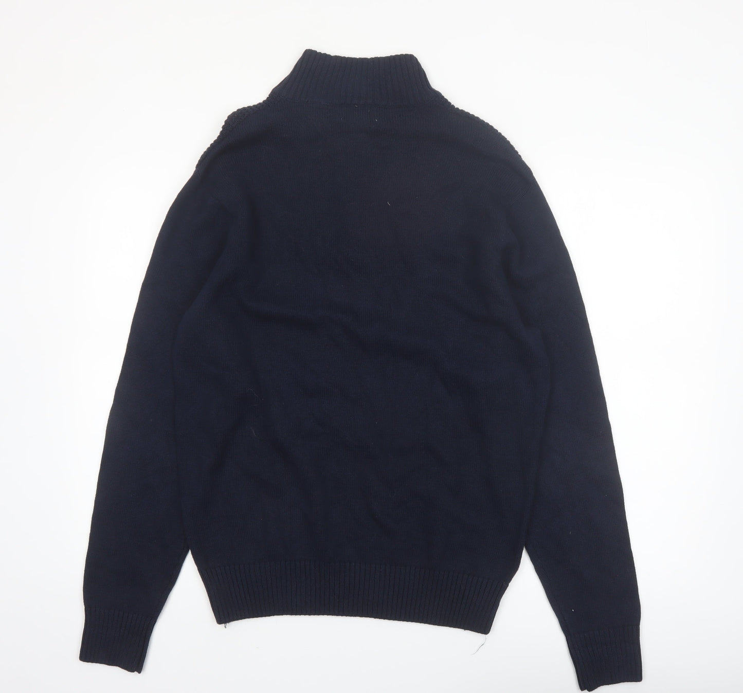 Dockers Men’s Blue Cotton 1/2 Zip High Neck Jumper Size S