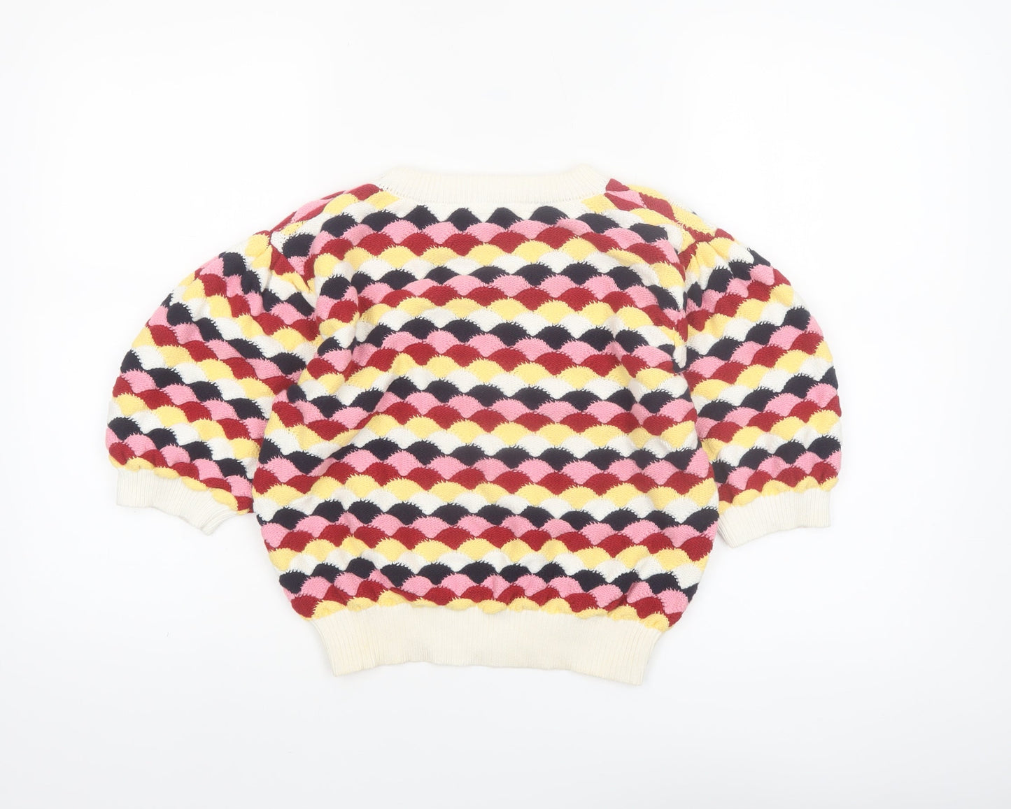Zara Women’s Multicoloured Cotton Puff Sleeve Jumper Size 12