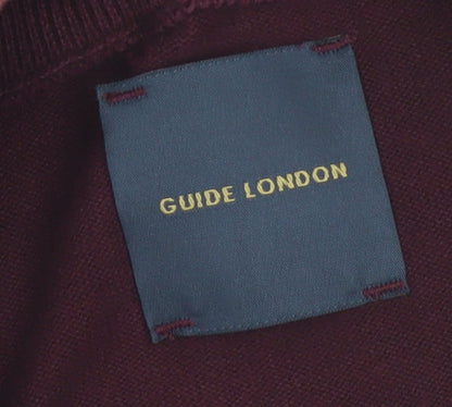 Guide London Men's Red Cotton Half Zip High Neck Jumper Size M