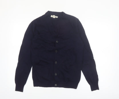 Goodthreads Women's Blue Merino Wool Cardigan Small V-Neck Knit