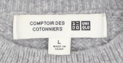 Uniqlo Women’s Grey Wool Crew Neck Pullover Jumper L