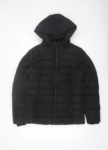 Firetrap Womens Black Hooded Puffer Jacket Size 8