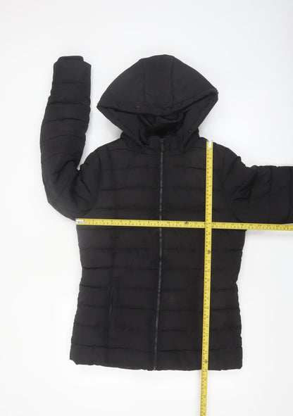 Firetrap Womens Black Hooded Puffer Jacket Size 8