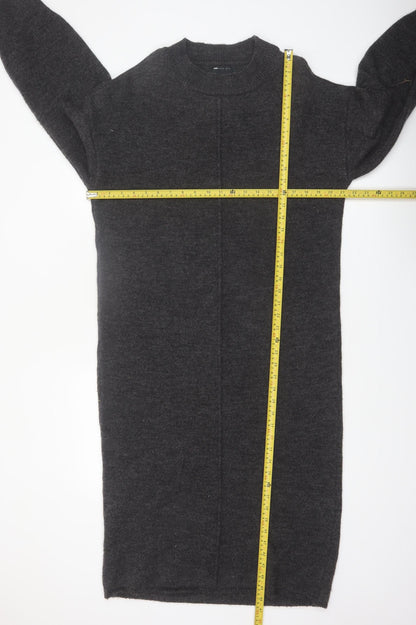 ASOS DESIGN Women’s Black Wool Blend Long Sleeve Midi Jumper Dress Size S