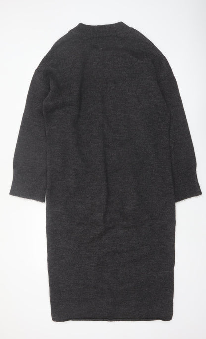 ASOS DESIGN Women’s Black Wool Blend Long Sleeve Midi Jumper Dress Size S