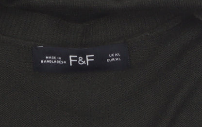 F&F Women’s Black Longline Open Knit Cardigan XL
