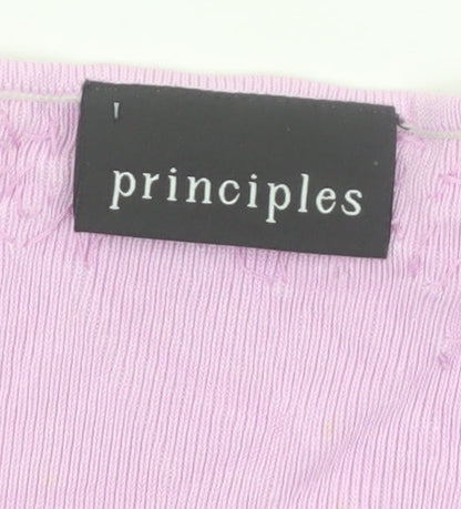 Principles Women Pink Beaded V-Neck Sleeveless Knit Tank Top Size 16