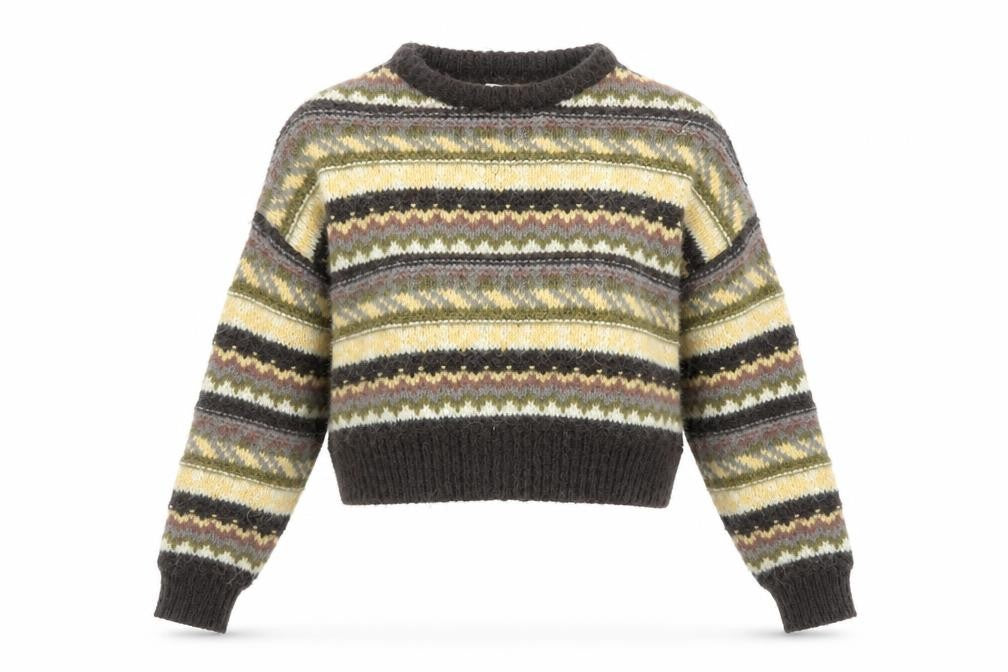 Pull & Bear Womens Multicoloured Fair Isle Knit Jumper Size 8