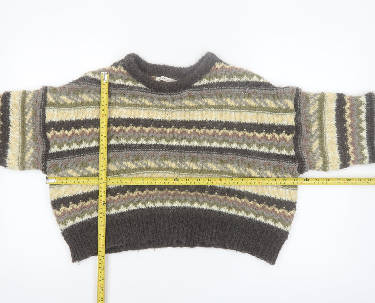 Pull & Bear Womens Multicoloured Fair Isle Knit Jumper Size 8