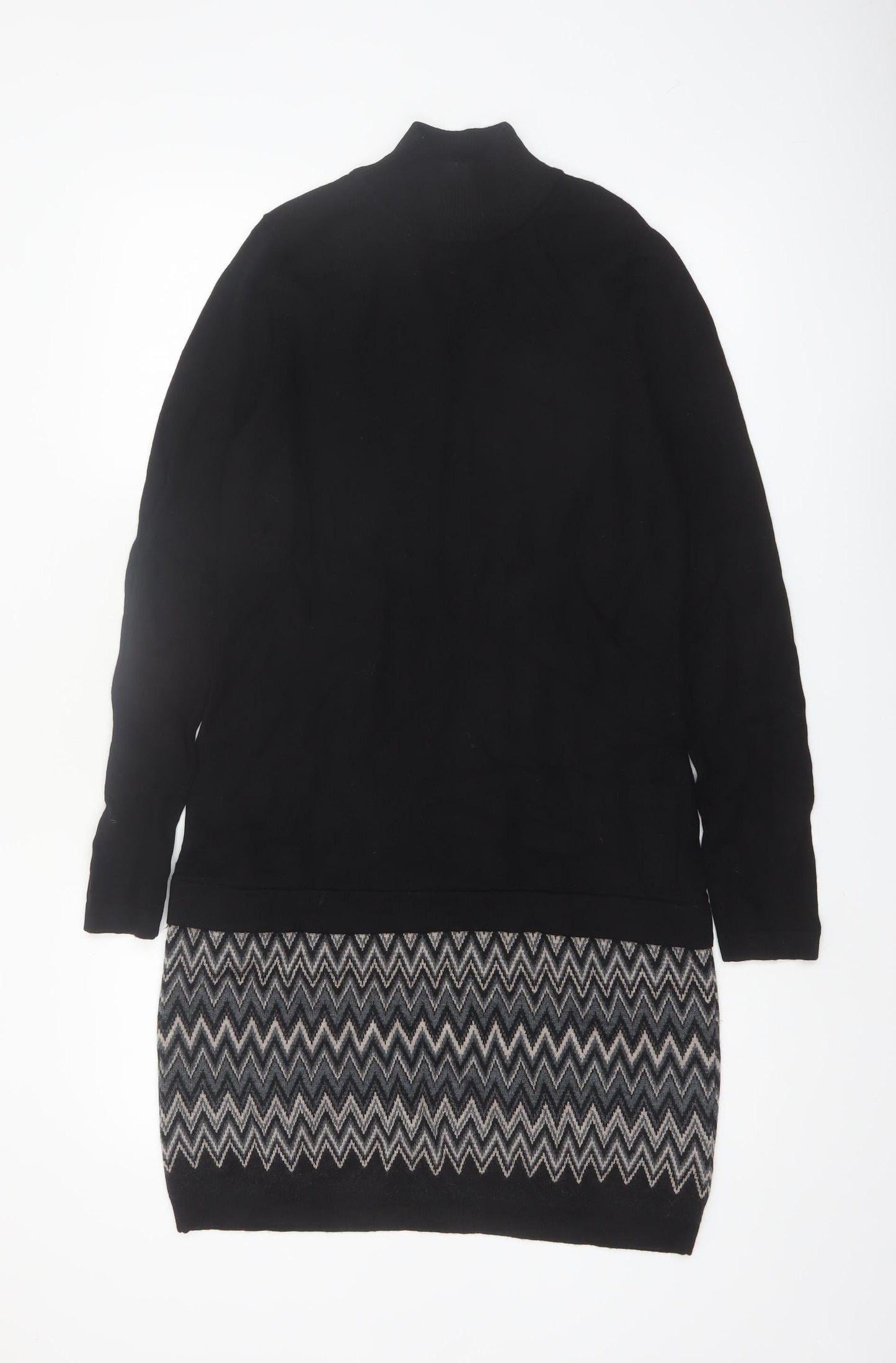 Cynthia Rowley Women’s Black Wool Knit Jumper Dress L