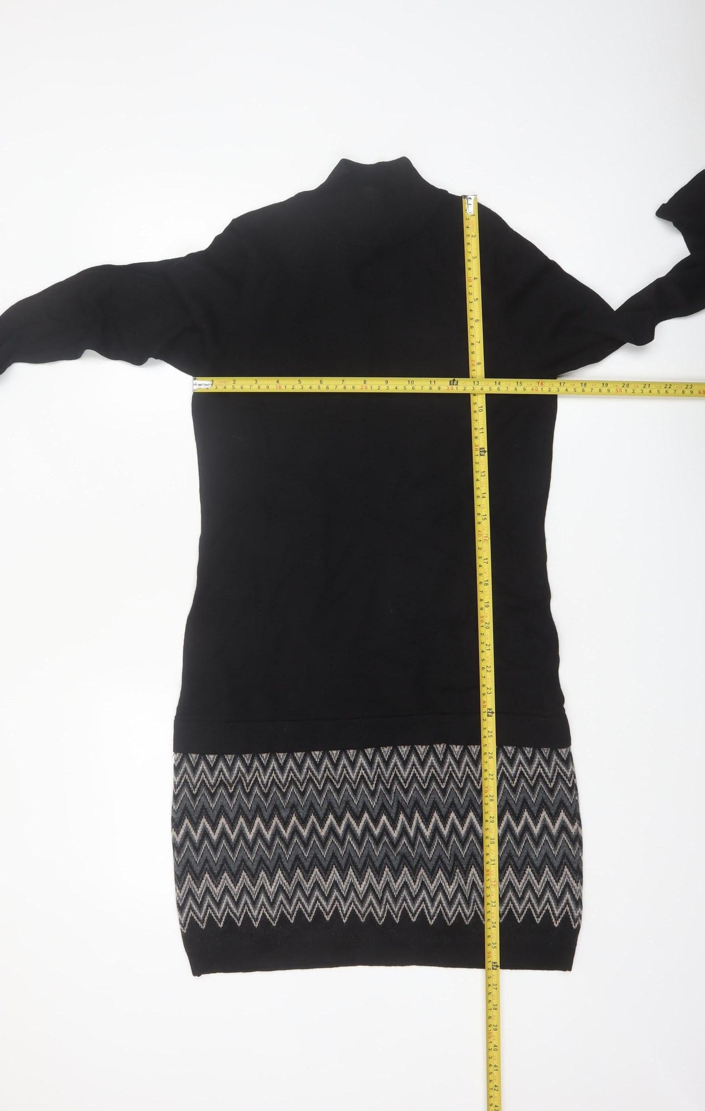 Cynthia Rowley Women’s Black Wool Knit Jumper Dress L