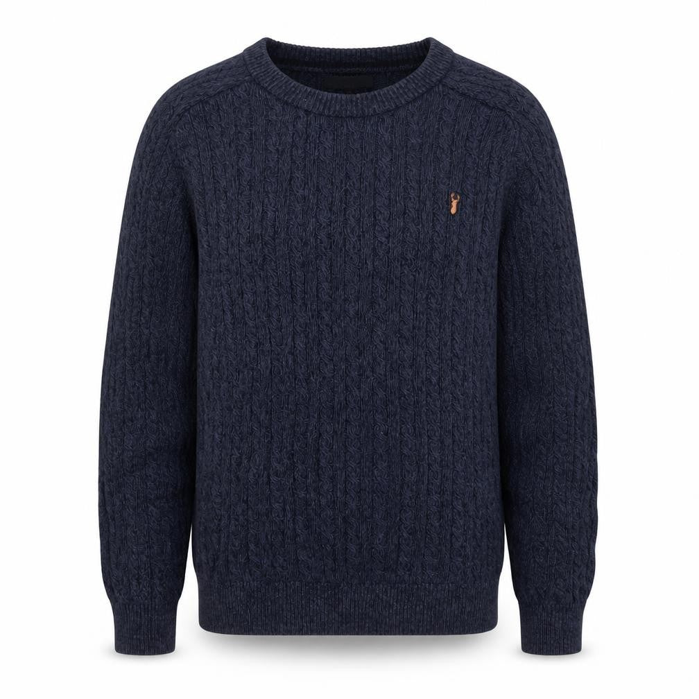 Next Men's Blue Cable Knit Cotton Jumper L Crew Neck Pullover