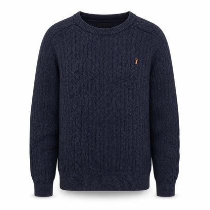 Next Men's Blue Cable Knit Cotton Jumper L Crew Neck Pullover