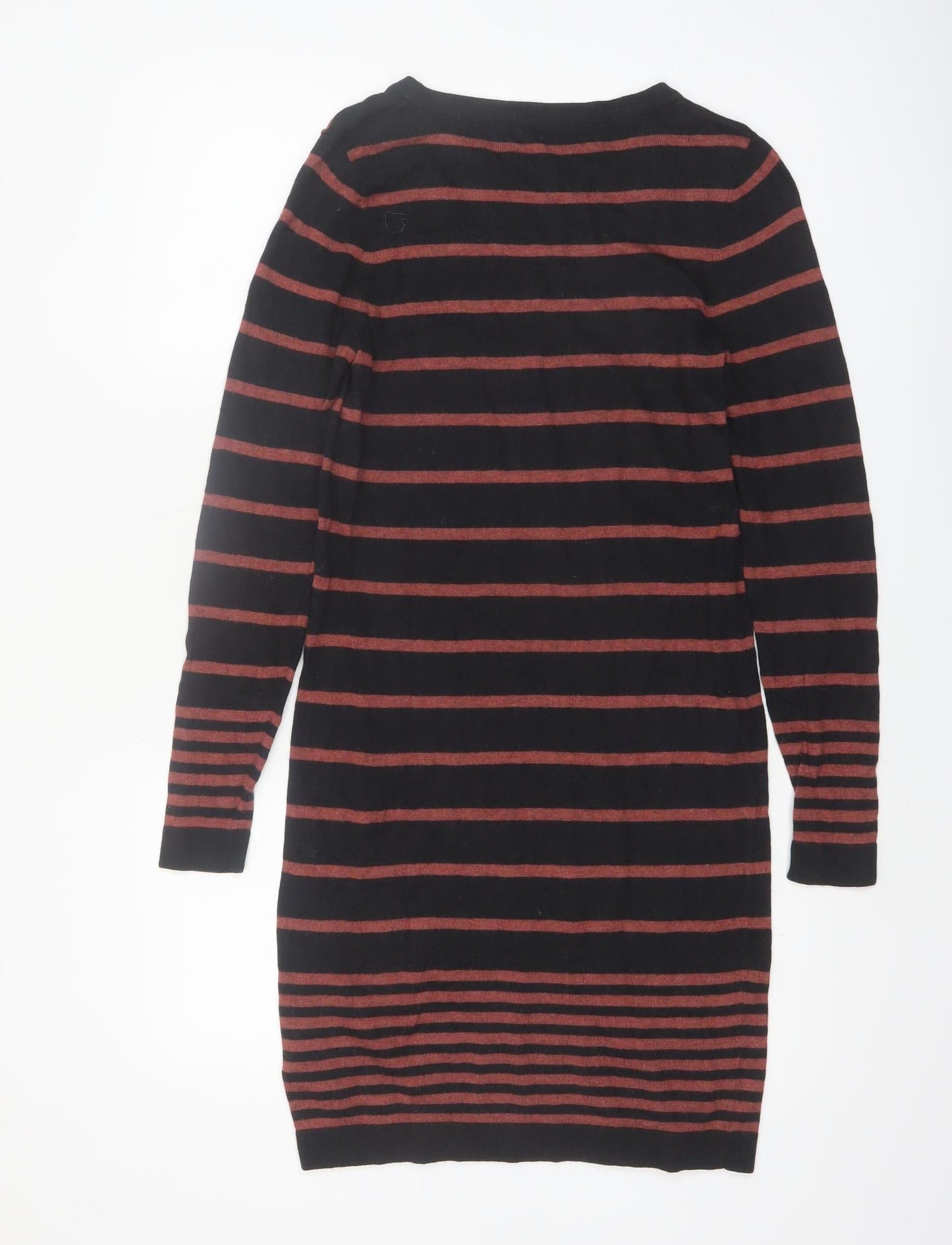Marks and Spencer Women Black Striped Jumper Dress Size 10