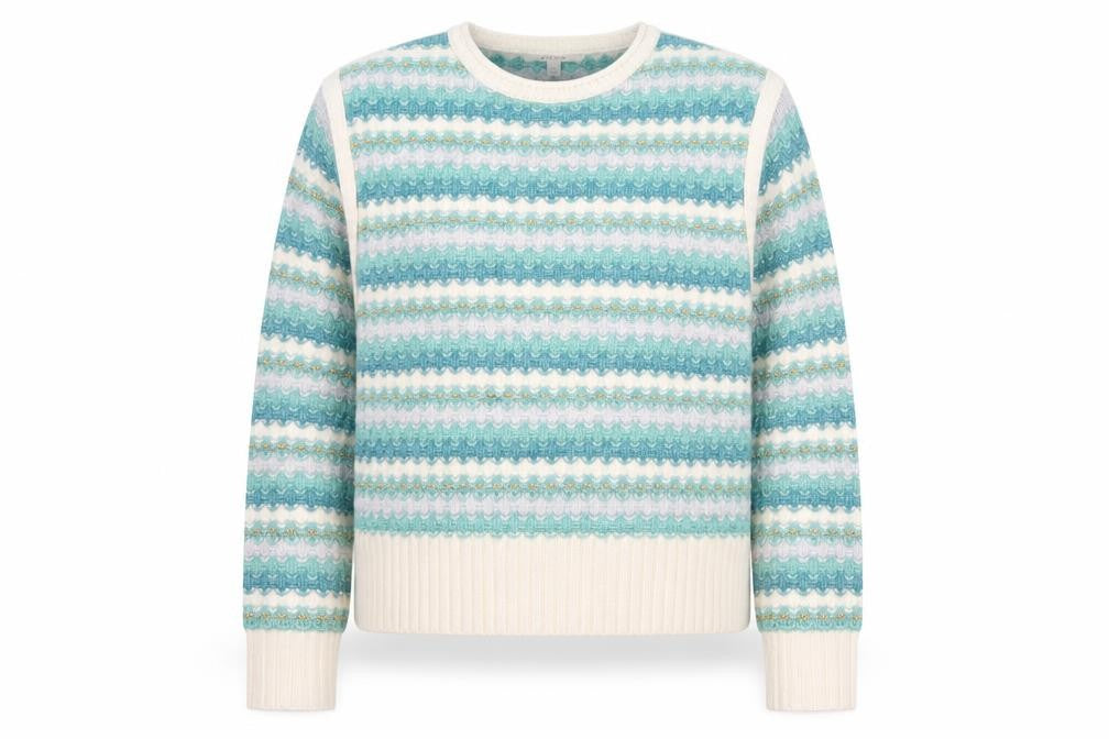 Marks and Spencer Per Una Womens Blue Striped Pullover Jumper M