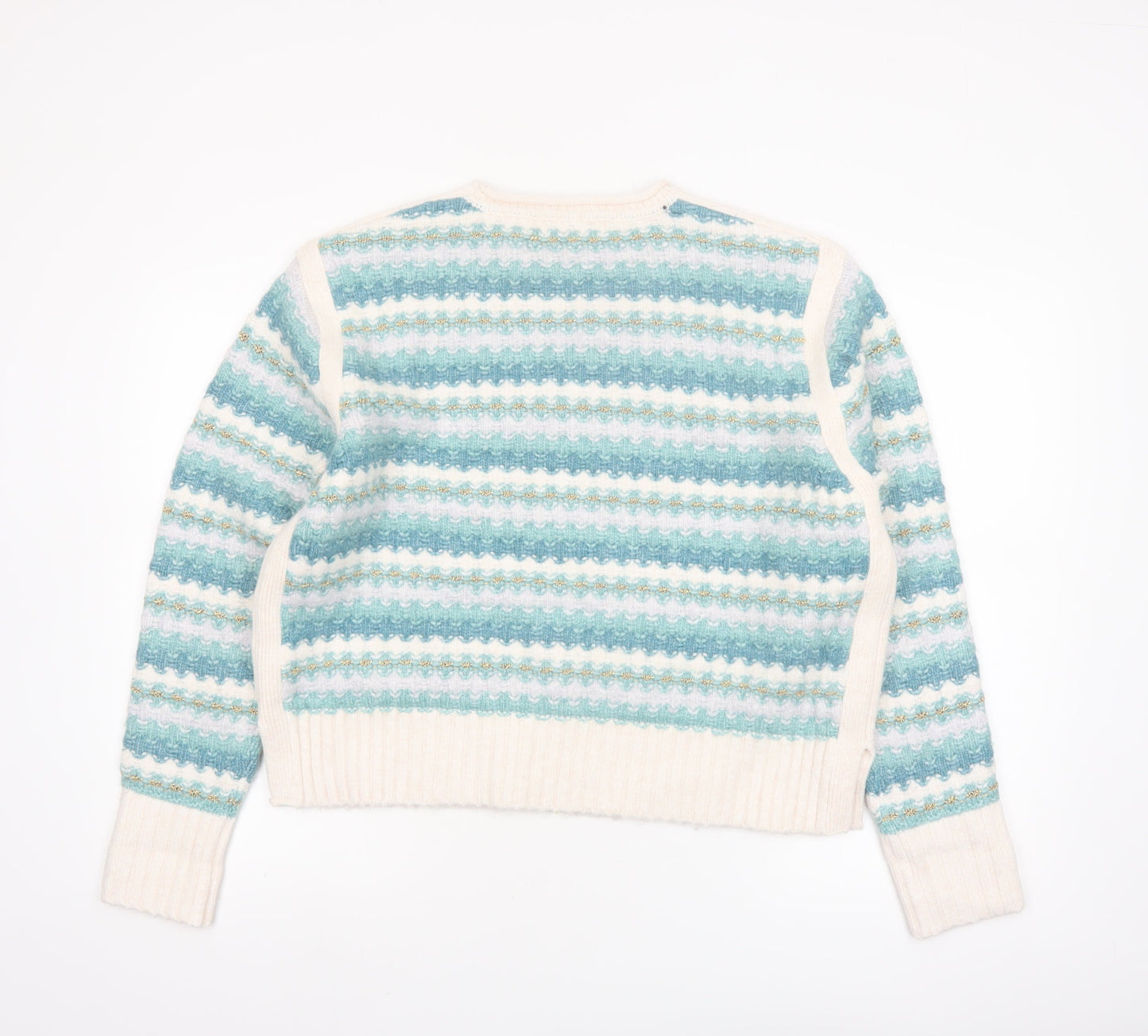 Marks and Spencer Per Una Womens Blue Striped Pullover Jumper M