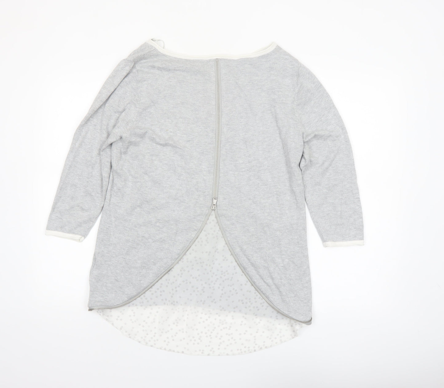 Mint Velvet Women’s Grey Size 14 Boat Neck 3/4 Sleeve Pullover Jumper