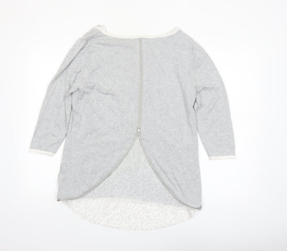 Mint Velvet Women’s Grey Size 14 Boat Neck 3/4 Sleeve Pullover Jumper