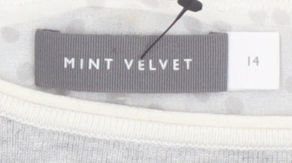 Mint Velvet Women’s Grey Size 14 Boat Neck 3/4 Sleeve Pullover Jumper