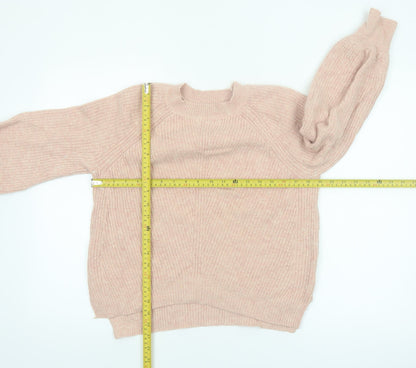 Marks and Spencer Womens Pink Alpaca Blend Crew Neck Jumper Size Small