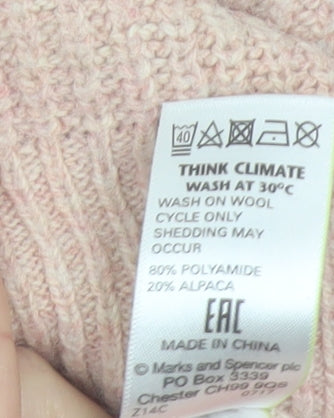 Marks and Spencer Womens Pink Alpaca Blend Crew Neck Jumper Size Small