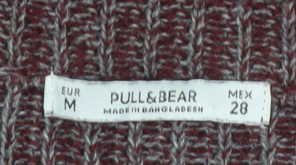 Pull & Bear Women Brown Acrylic Knit Crew Neck Jumper Size 10