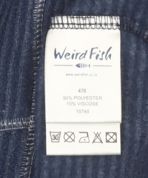 Weird Fish Women's Blue Half Zip Fleece Sweatshirt Size 12