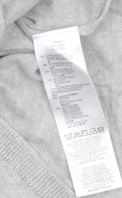 Carrément Beau Girls Grey Long Sleeve Knitted Jumper Dress Size 8 Years
