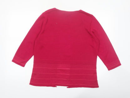Marks & Spencer Per Una Women’s Pink Size 16 Open Knit Cardigan