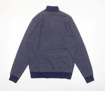 Kensington Eastside Men's Blue Half Zip High Neck Knit Jumper Size M