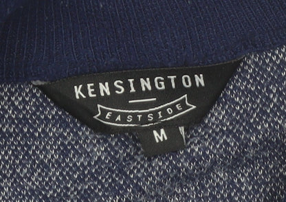 Kensington Eastside Men's Blue Half Zip High Neck Knit Jumper Size M