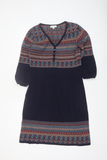 Monsoon Women's Multicoloured Wool Knit Jumper Dress M