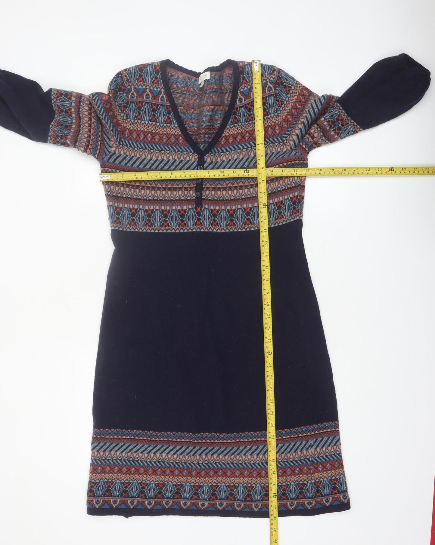 Monsoon Women's Multicoloured Wool Knit Jumper Dress M