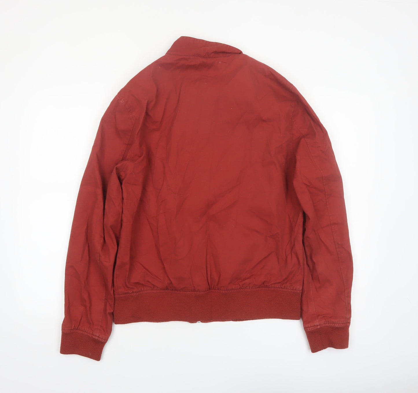 New Look Men Red Cotton Bomber Jacket Medium Full Zip Casual