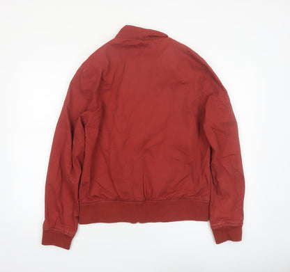 New Look Men Red Cotton Bomber Jacket Medium Full Zip Casual