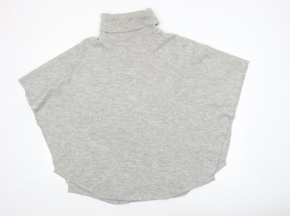 Accessorize Women Grey Roll Neck Knit Cape Jumper One Size