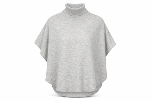 Accessorize Women Grey Roll Neck Knit Cape Jumper One Size